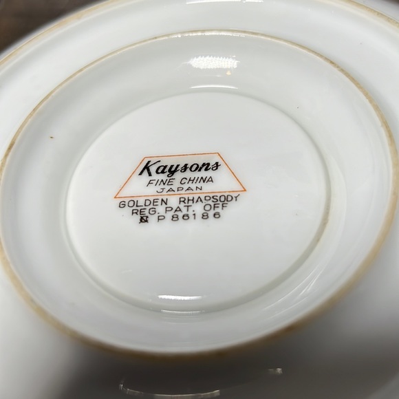 Vintage Kaysons Fine China (Japan) Golden Rhapsody 1961 Gravy Boat w/Plate - Picture 6 of 6